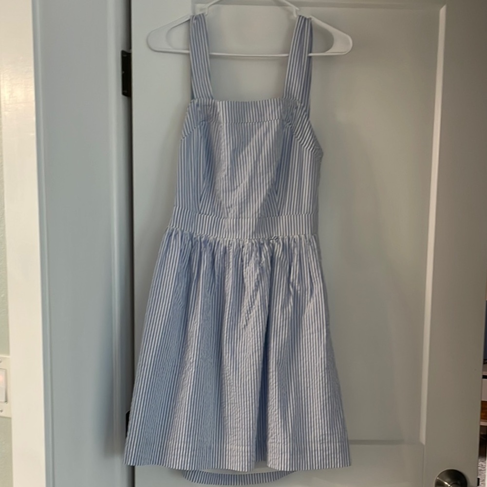 J. Crew Blue Pleated Tiered Sundress for Night Out